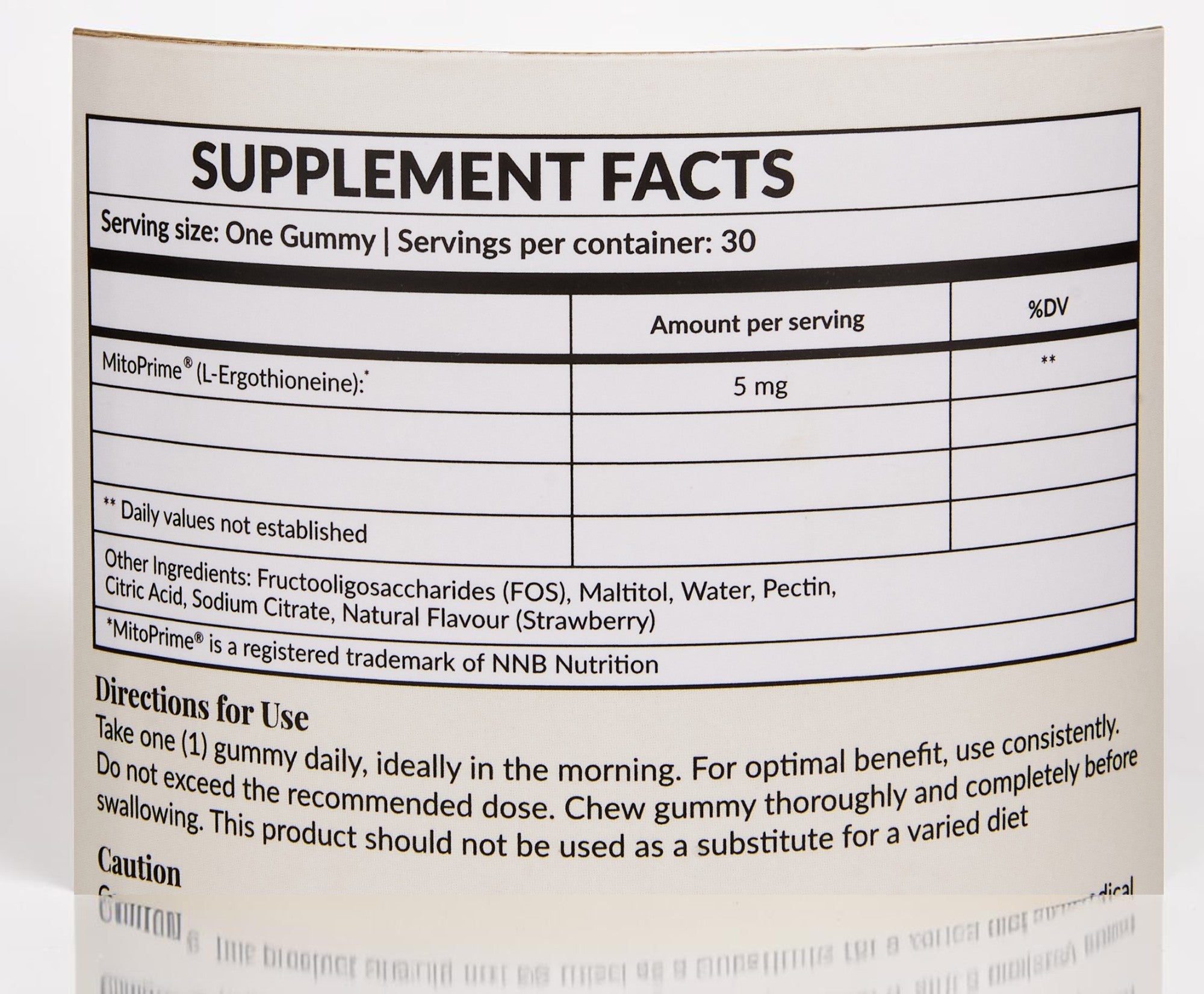 MitoPrime L-ergothioneine ingredient highlight panel
