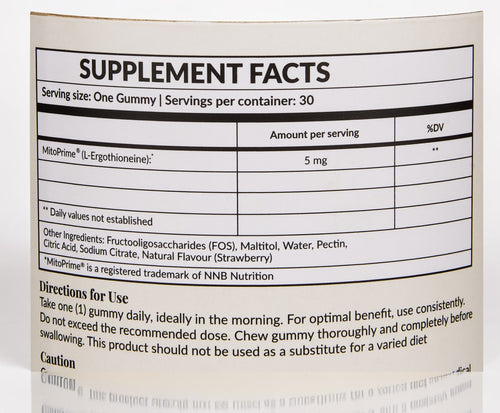 MitoPrime L-ergothioneine ingredient highlight panel