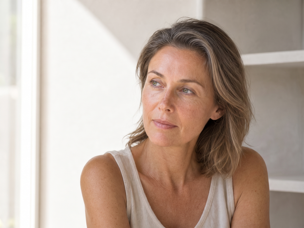 A woman in soft evening light