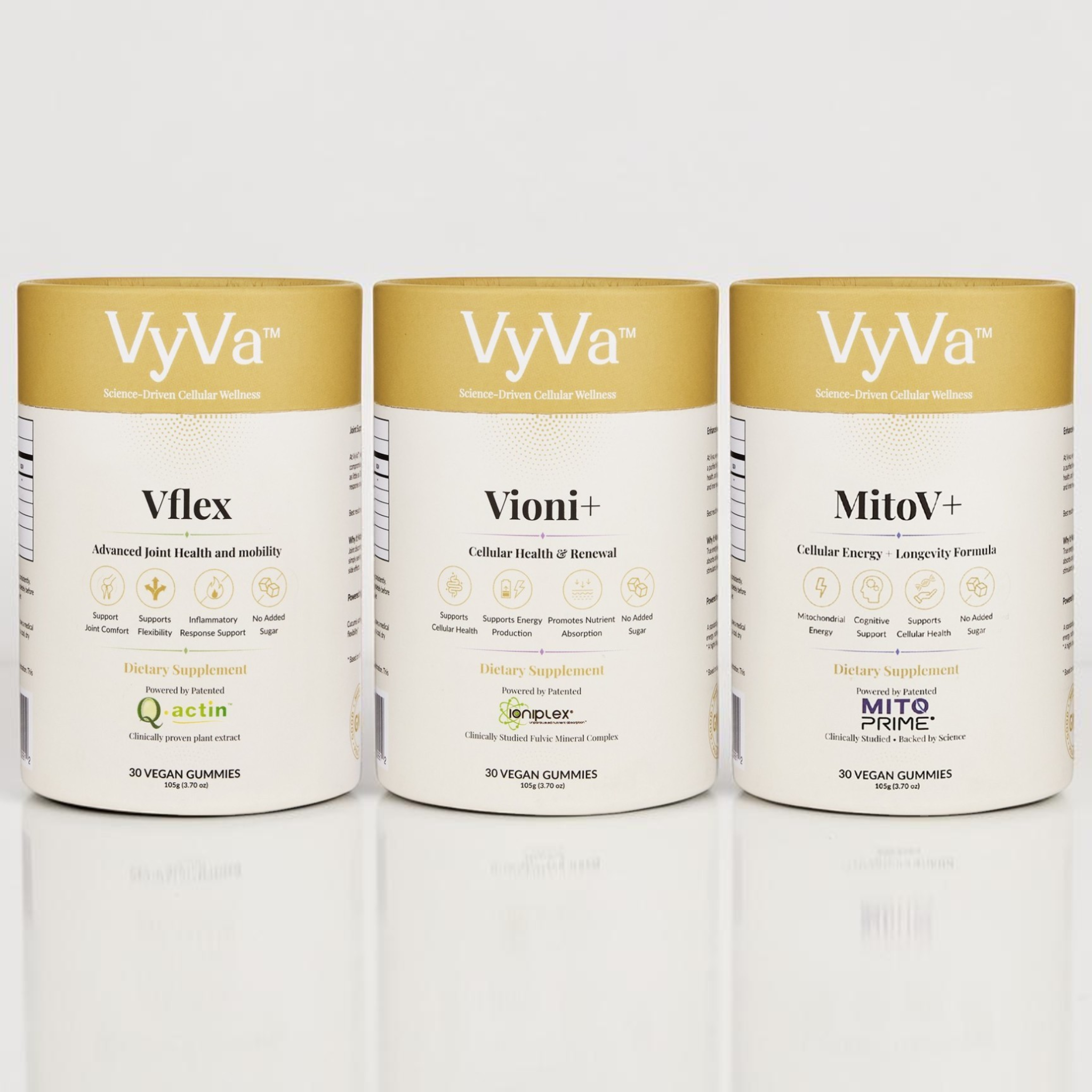 VyVa cellular ritual supplements arranged together